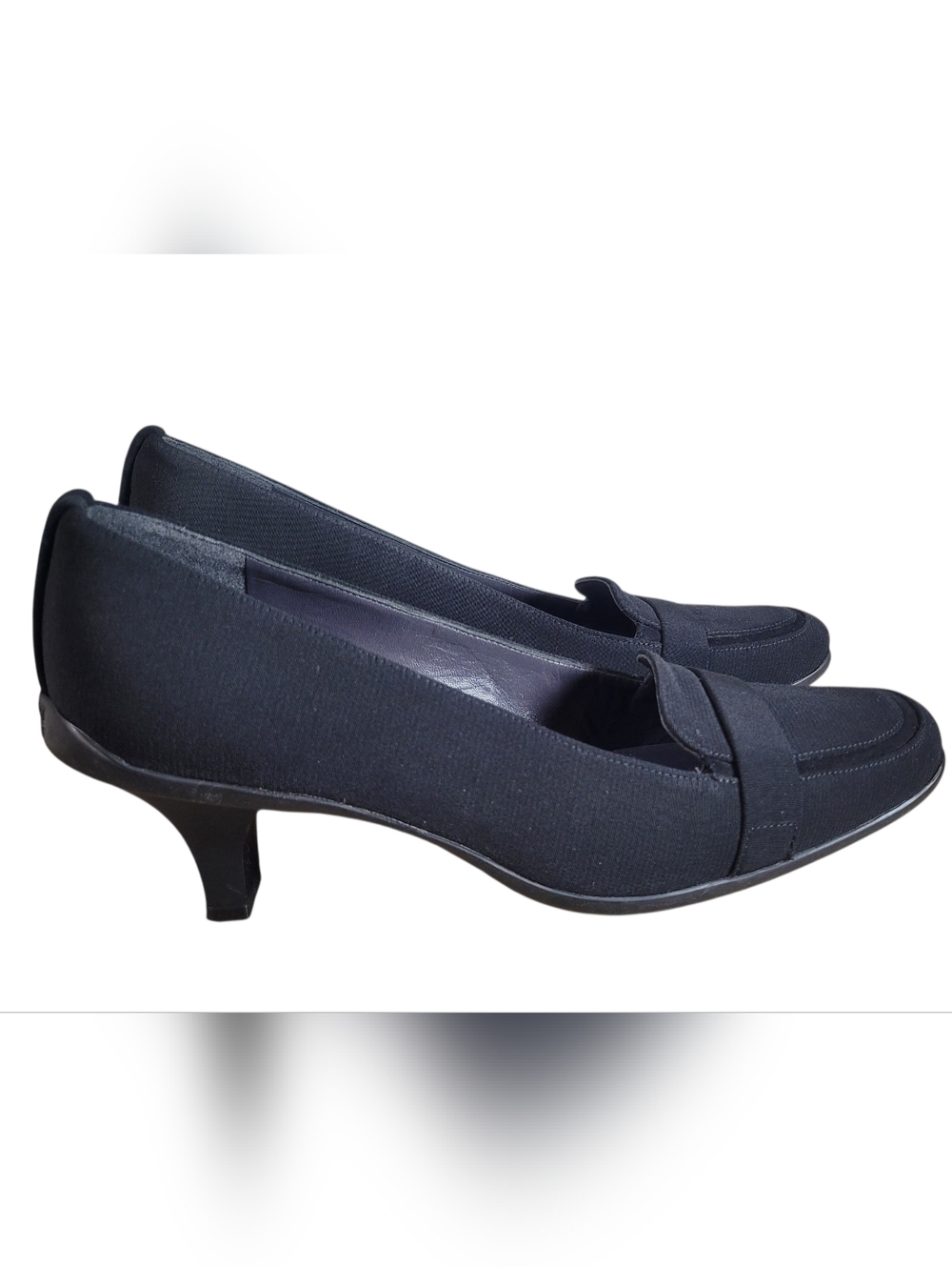 Stuart Weitzman Black Kitten Heel Loafers for Women